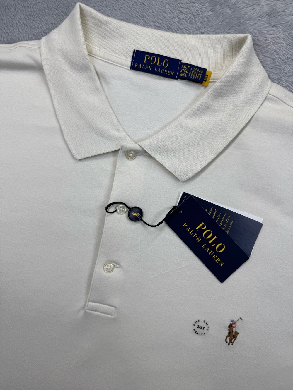 NWT Polo Ralph Lauren Soft Cotton Polo 3XLT Big & Tall Cream